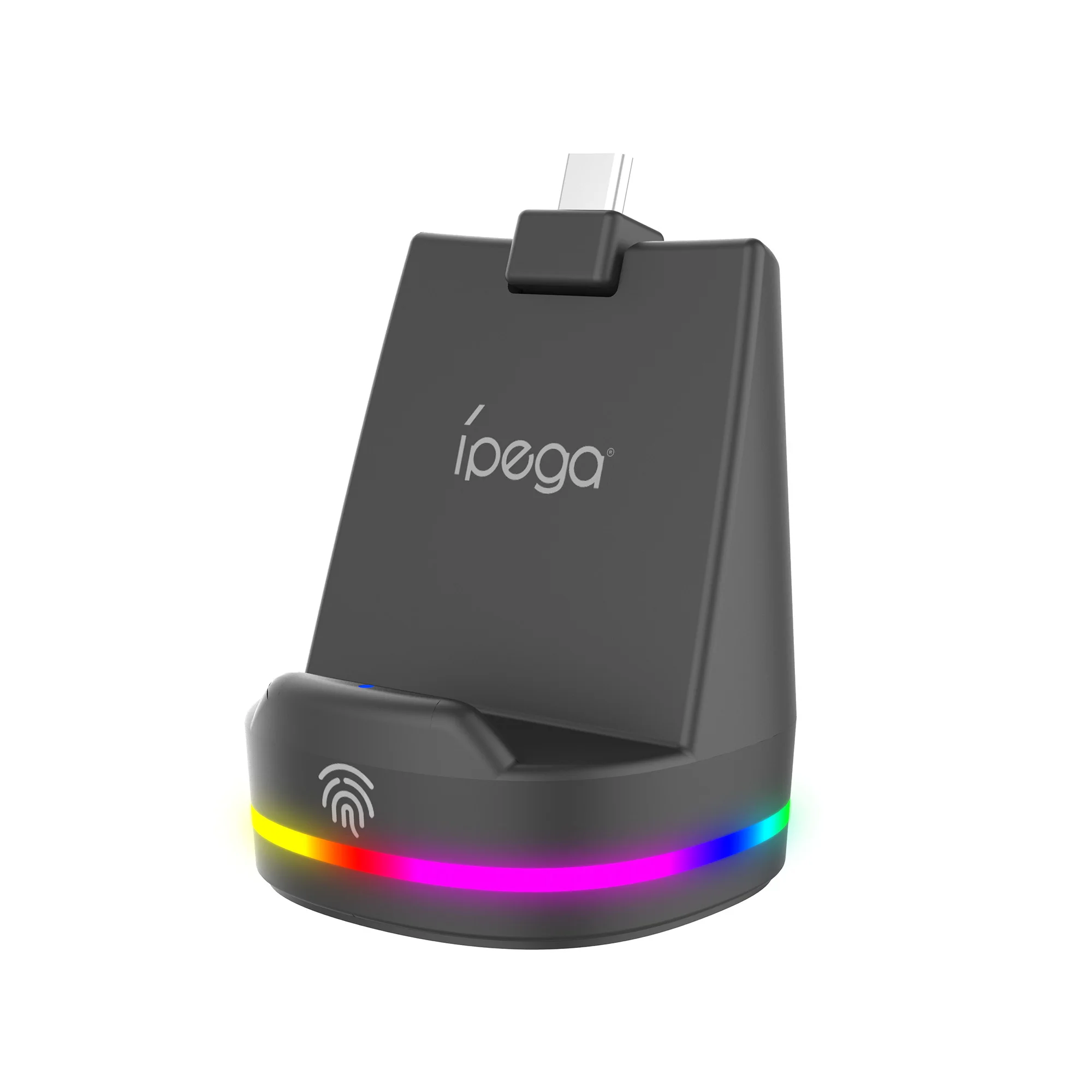 Soporte de carga colorido IPEGA para Portal PS5 con efectos de iluminación RGB vibrantes, carga de contacto magnético y almohadilla antideslizante inferior - imagen 2
