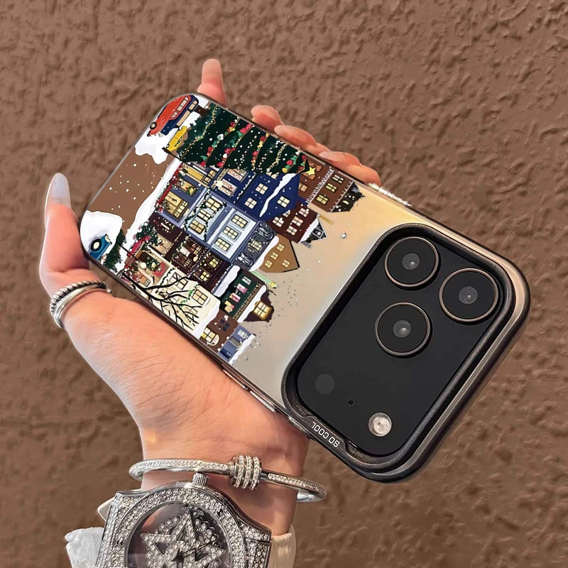 Funda de teléfono con paisaje de nieve y edificio Rural para iPhone 17 16 15 Pro Max 14 Plus 13 12 11 XS X XR 7 8 Plus, cubierta mate a prueba de golpes - imagen 5