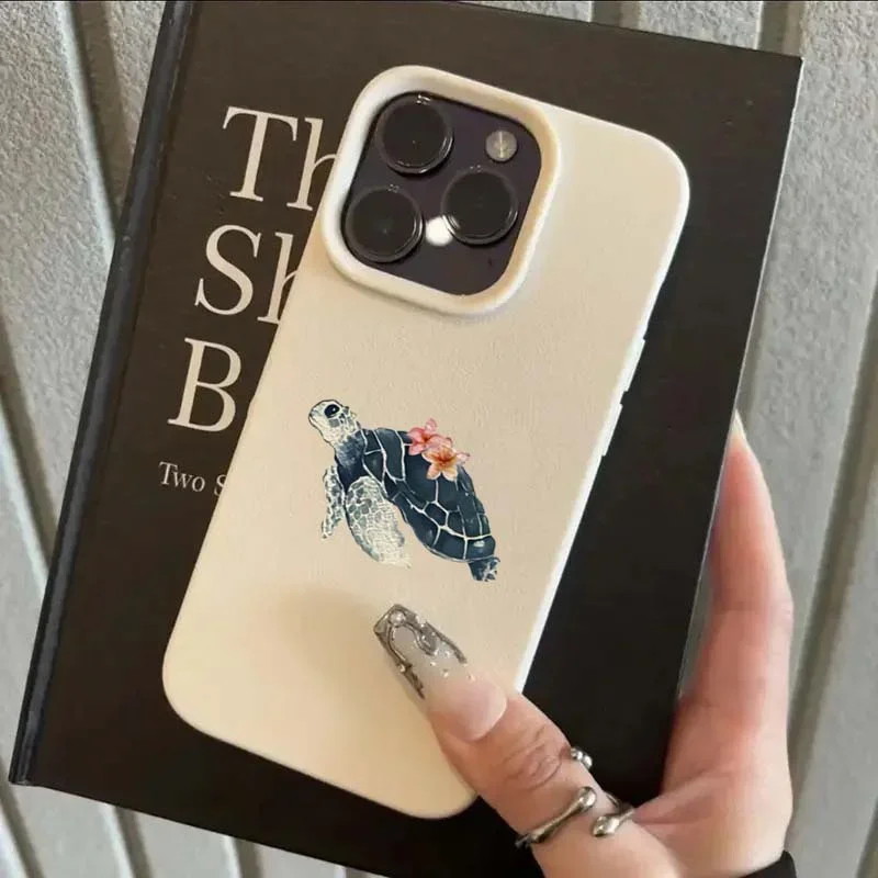 Para iPhone 16 15 14 13 12 11 Pro Max Funda Floral tortuga marina patrón de acuarela Funda de teléfono para iPhone XS XR X 16 Plus 16E Funda - imagen 5