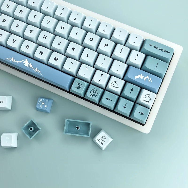 GMK-Juego de 123 teclas Iceberg, teclas de sublimación, PBT, perfil XDA, para teclados 61, 64, 68, 84, 87, 104, 108, 980 - imagen 3