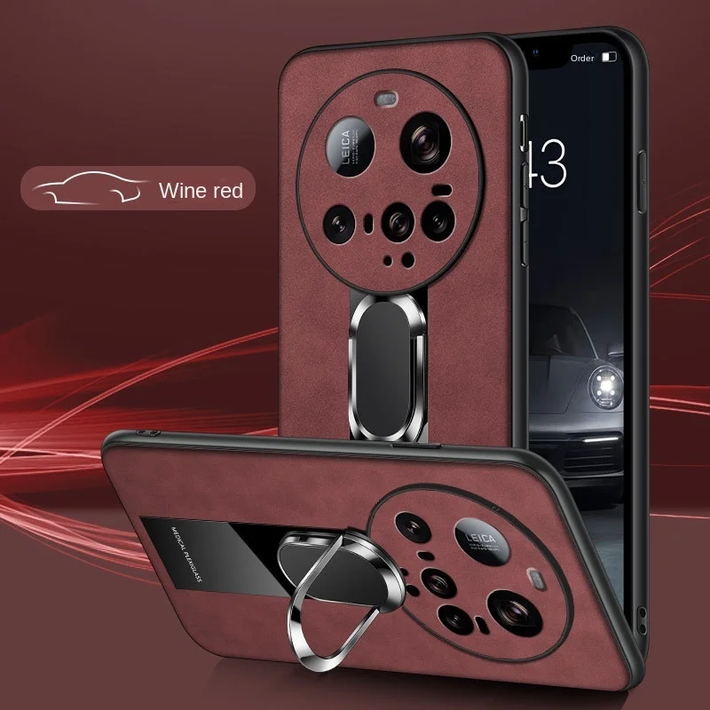 Nueva funda de teléfono con soporte de adsorción magnética para xiaomi 15 ultra fibra piel de oveja anticaída para xiaomi 15 ultra funda protectora - imagen 5