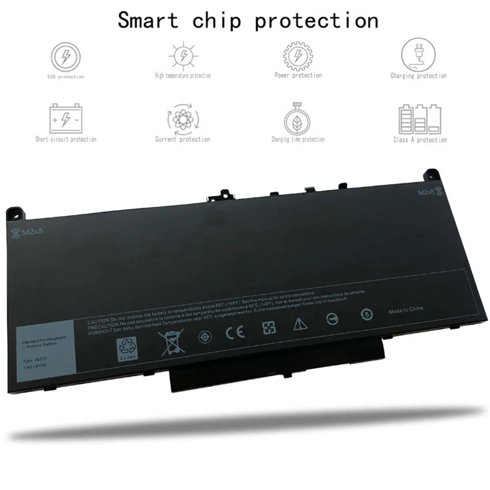 Batería de repuesto J60J5 para portátil Dell Latitude E7470, E7270, 7470, 7270, 451-BBSY, 451-BBSX, 451-BBSU, WYWJ2, R1V85, MC34Y, 242WD - imagen 2