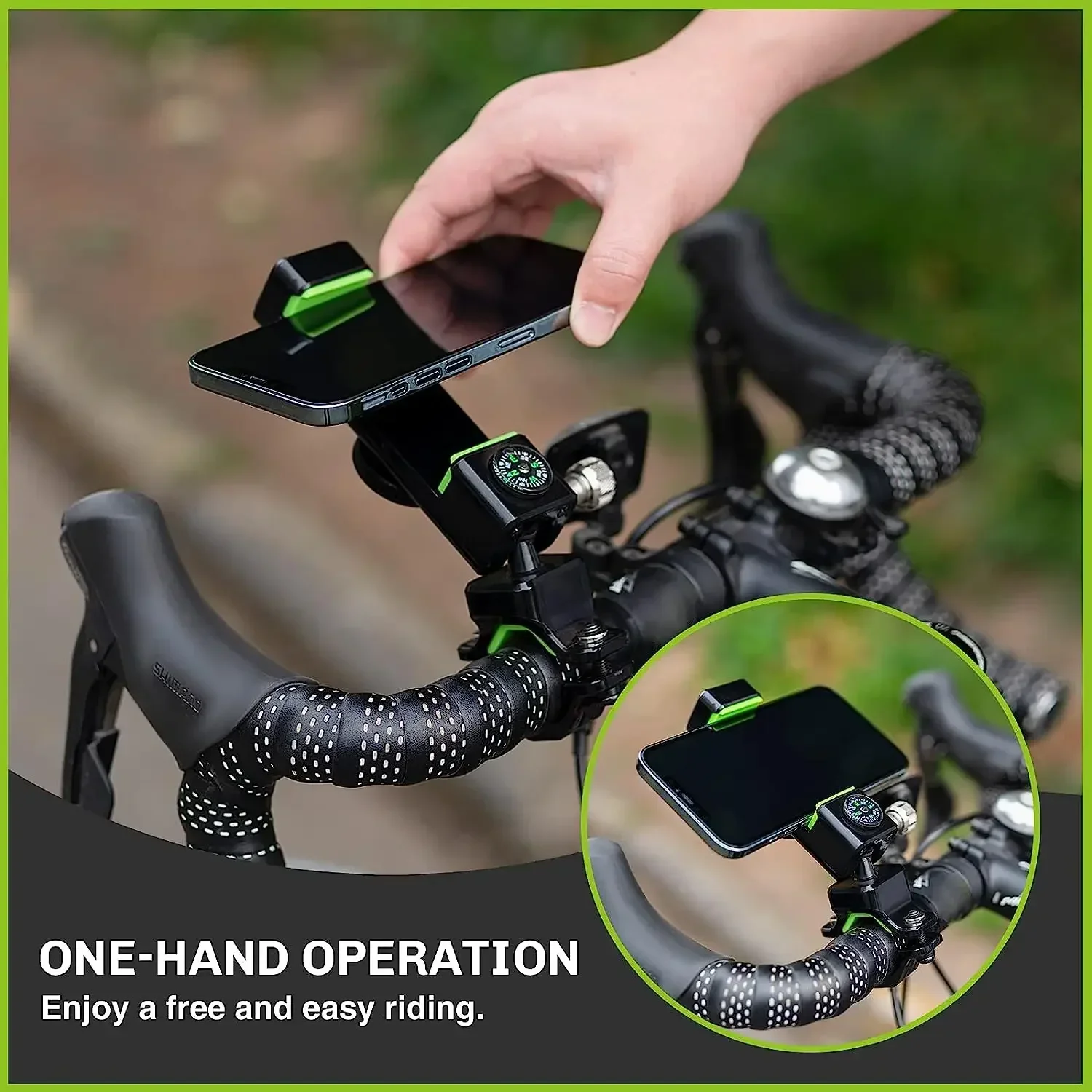 Soporte Universal para manillar de bicicleta y motocicleta, accesorio con rotación de 360 grados, para teléfono móvil IPhone y Samsung de 4,2 "-", 6,8" - imagen 5
