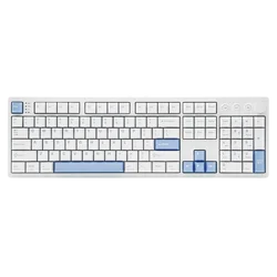 MechLands Vibe108 100% ANSI US QWERTY Layout Teclado mecánico inalámbrico con cable/Bluetooth/2,4 GHz con perilla y botones multimedia
