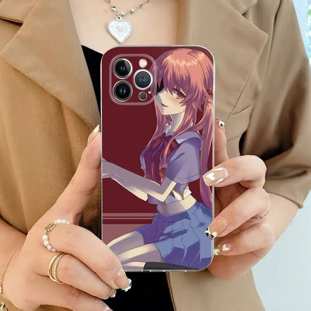 Funda de teléfono Anime Future Diaries para iPhone 15 13 14 Pro Max XS XR 12 11 Pro 13 Mini 6 7 8 Plus cubierta trasera transparente Capa - imagen 4