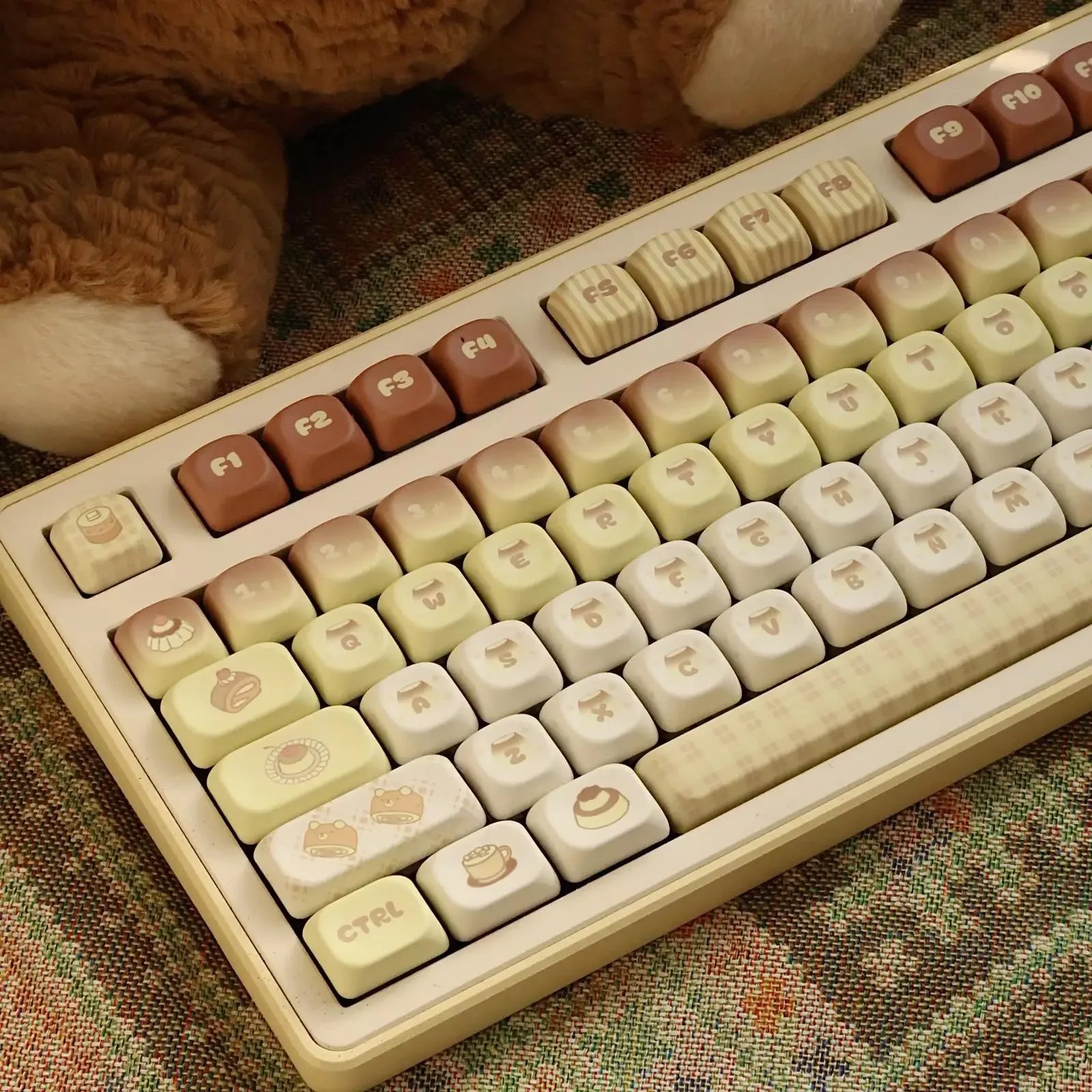 Keycap caramelo pudín cereza Moa Pbt luz lateral grabada para teclado mecánico Pbt sublimación completa de cinco lados Keycap - imagen 2