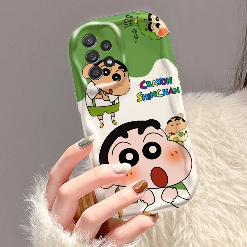 C-crayons s-shin-chans Funda de dibujos animados para Samsung A55 A54 A53 A52 A35 A34 A33 A32 A25 A24 A23 A22 A21S A15 A13 A14 5G Wave Oil - imagen 4