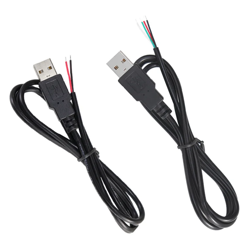 Cable de alimentación USB DIY de 0,3 m/1m/2m, 5V, 2 pines, USB 2,0 A, hembra, macho, Cable de 4 pines, conector de extensión de Cable de carga - imagen 3