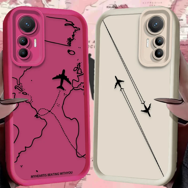 Funda de ruta de avión para Xiaomi 14T 13T 12T 11T 13 12 11 Lite 5G NE POCO X6 X5 F6 F5 F3 X4 GT X3 NFC M5S C65 M6 Pro