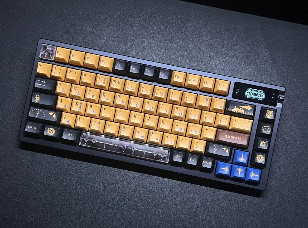Juego de 140 teclas Steampunk, teclas de sublimación de tinte PBT, teclas de perfil KCA para teclado mecánico MX Switch personalizado - imagen 4