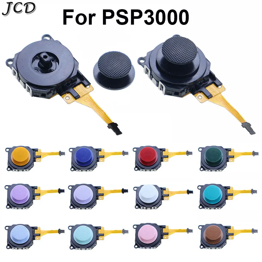JCD para consola de juegos PSP3000, Joystick analógico 3D + tapas de palanca de pulgar, accesorios de repuesto de botón