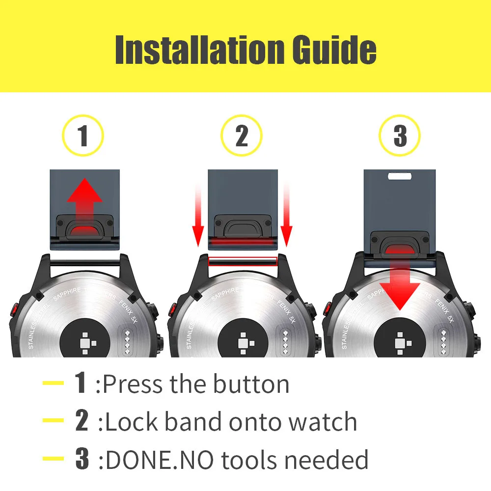 Correa de silicona de 22mm y 26mm para reloj Garmin Fenix 7X 7 Pro Solar/6X 6 Sapphire 5 5X Plus 3 3HR/Epix QuickFit, banda oficial 1:1 - imagen 4