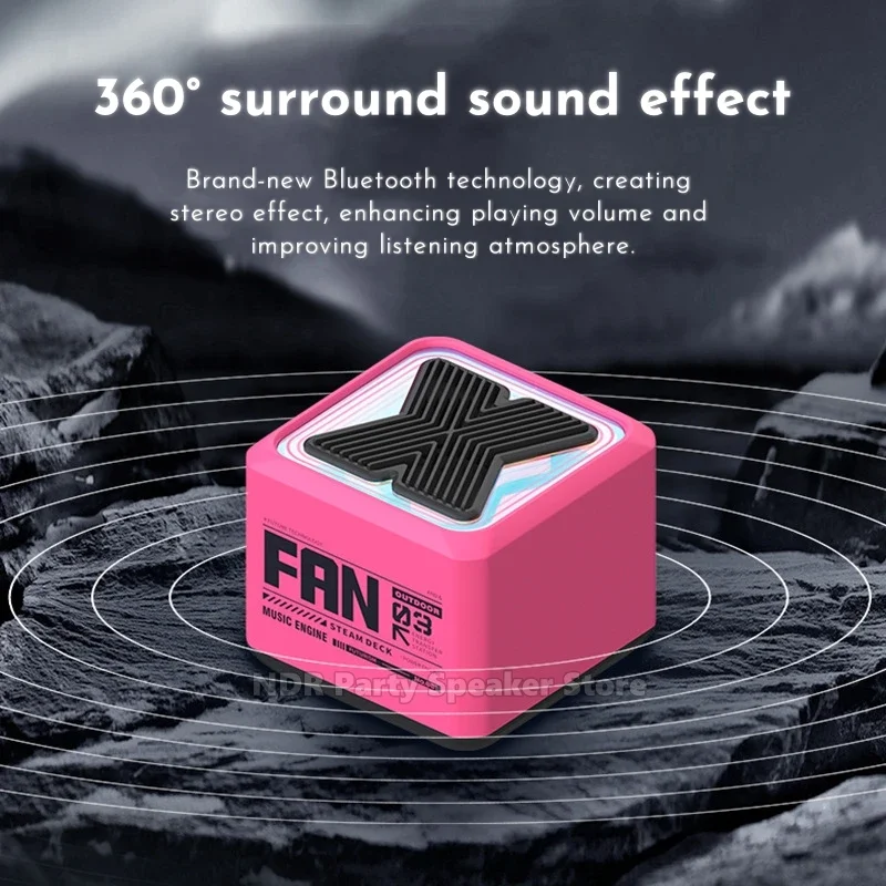 Abyss Mirror-altavoces inalámbricos con Bluetooth, sonido envolvente panorámico 360, Mini altavoz de escritorio portátil para exteriores, regalo para niños y niñas - imagen 4