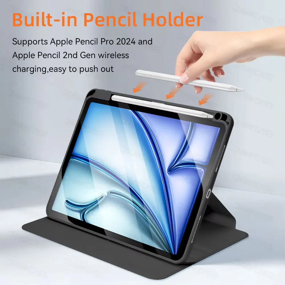360 ° Funda de rotación para iPad Air 11 M2, funda para Air 5/4 iPad 10a generación 10,9 pulgadas Mini 6 7/8/9a 10,2 pulgadas Pro 11 12,9 13, funda para tableta - imagen 5