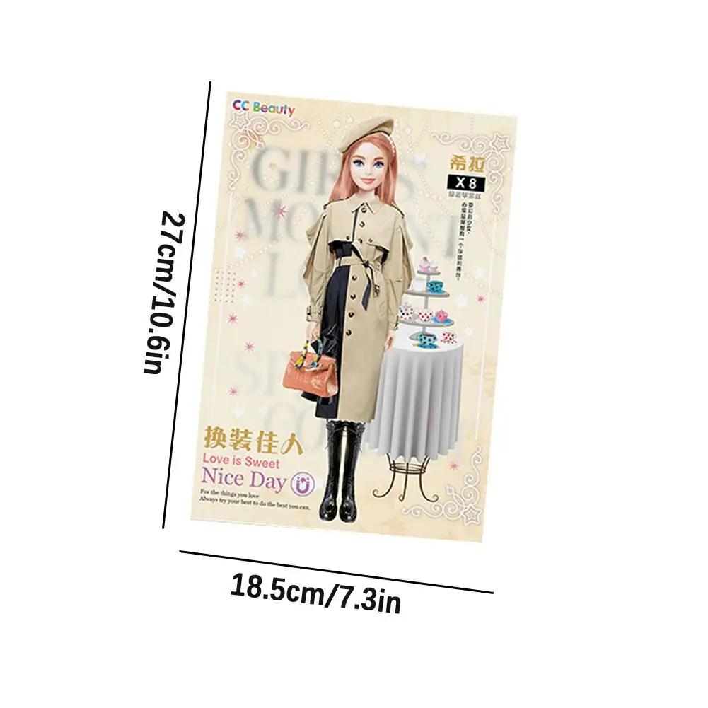 Juego de pegatinas magnéticas para vestido de bebé, pegatinas de princesa para decoración, juguete DIY, juegos de vestir, 1 Juego - imagen 4