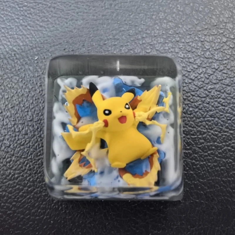 Teclas de resina hechas a mano personalizadas de Pokemon, teclas translúcidas, figura de Anime Snorlax, exquisitas teclas 3D para teclado de eje transversal, regalos - imagen 3