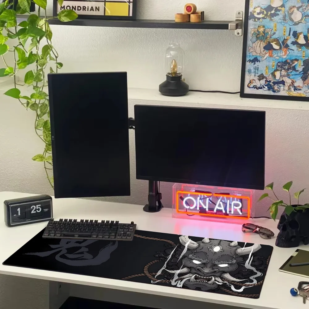 Alfombrilla de ratón con máscara fantasma, alfombra grande Xxl de 400x900 para oficina, Accesorios de escritorio para juegos, alargamiento de velocidad - imagen 4