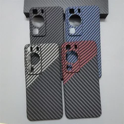 Funda trasera protectora delgada de fibra de carbono para Huawei P60 Pro, carcasa completa para teléfono