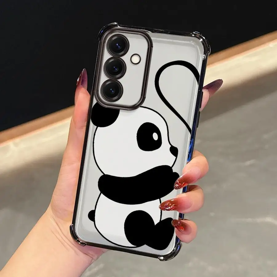 Funda transparente para teléfono Samsung Galaxy A16 A24 A52 A17 A25 A26 A33 A35 A36 A15 A21s A13 Love Panda - imagen 4