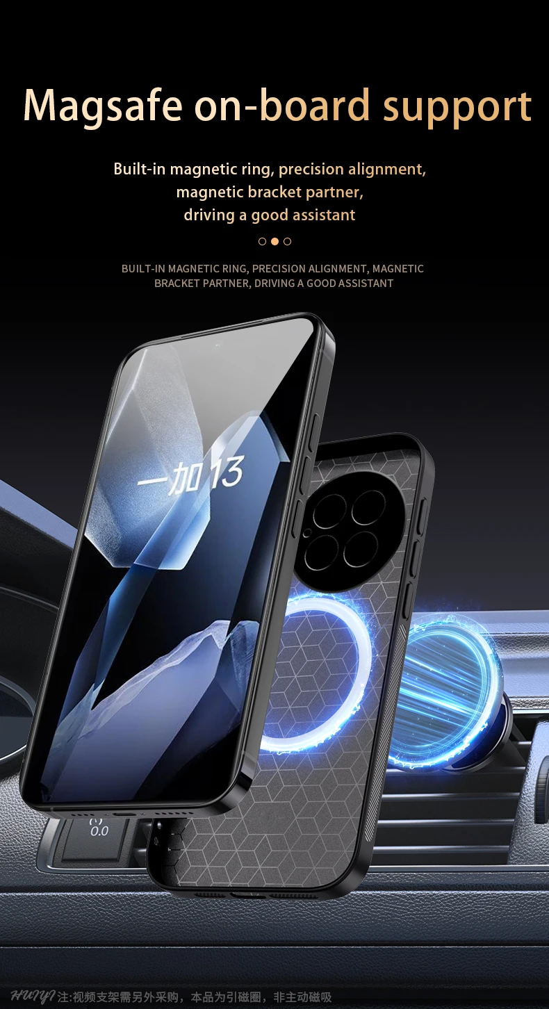 Funda para OnePlus 13 5G 1 + 13, soporte magnético de cuero para coche, protección completa de silicona para cámara, funda dura para teléfono OnePlus13 PJZ110 - imagen 3