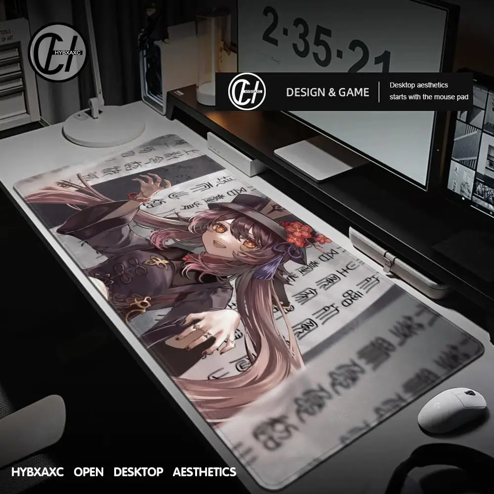 Alfombrilla de ratón de impacto Hu Tao Genshin, alfombrilla de ratón de Anime de dibujos animados de piel personalizada, alfombrillas de teclado, alfombrilla de escritorio, accesorios de dormitorio para niñas - imagen 5
