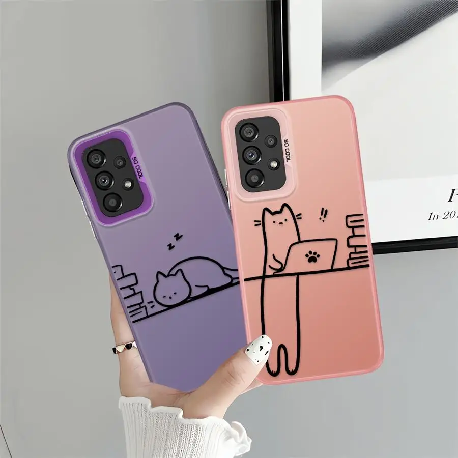 Funda bonita de gato para Xiaomi Redmi 9T 13C A5 A1 A2 Plus 12C K60 9C 10C 14C, funda trasera para teléfono - imagen 2