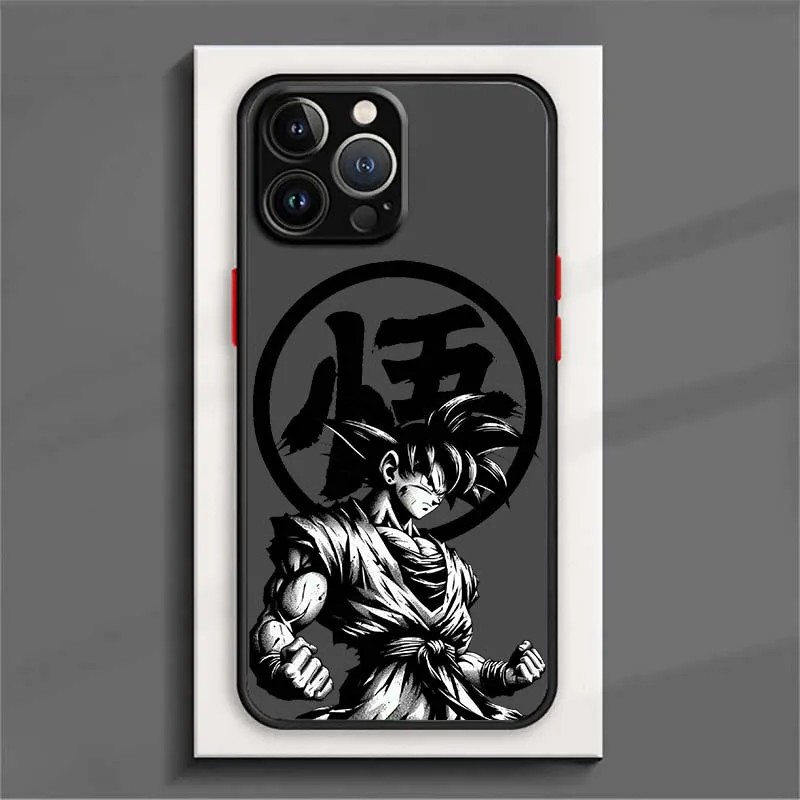 D-Dragon Ball Goku Cool Logo cubierta para Apple iPhone 17 16 15 14 13 12 11 Air Plus Pro Max funda de teléfono translúcida esmerilada - imagen 3