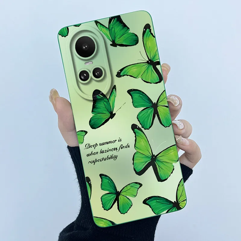 Para Oppo Reno 10 Pro 5G Funda simplicidad flor Funda protección de cámara Funda trasera suave de silicona líquida para Oppo Reno10 Pro fundas - imagen 3