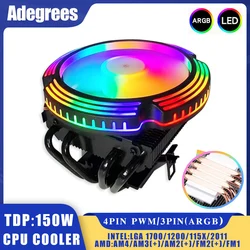 Disipador de CPU de perfil bajo con ventilador PWM de 120 mm