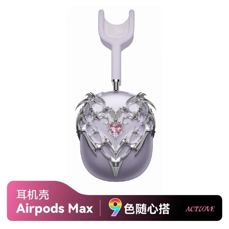 Longyan Love AirpodsMax funda protectora para auriculares con incrustaciones de espejo galvanizado Airpods Max fundas protectoras decoración Y2K - imagen 4