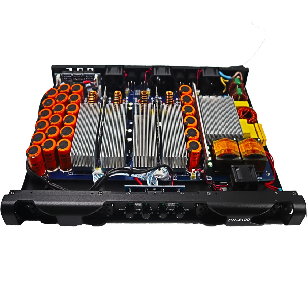 Paulkitson-amplificador de potencia Digital profesional DN4100, 4 canales, Clase D, serie Amp, 4 Ω, 4x1500w, Rack estándar, 1U, PFC - imagen 3