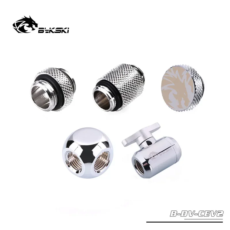 Kit de interruptor de válvula de agua Bykski, conector/interruptor de sistema de enfriador de rosca doble interior G1/4 pulgadas + enchufe + conector macho a macho - imagen 5