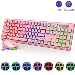 Combo Teclado y Ratón Inalámbricos RGB Recargables