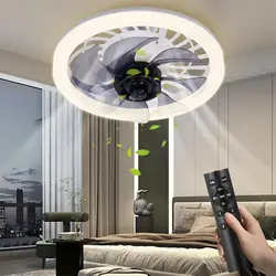 Ventilador de Techo E27 con Luz LED, 4 Velocidades y Mando