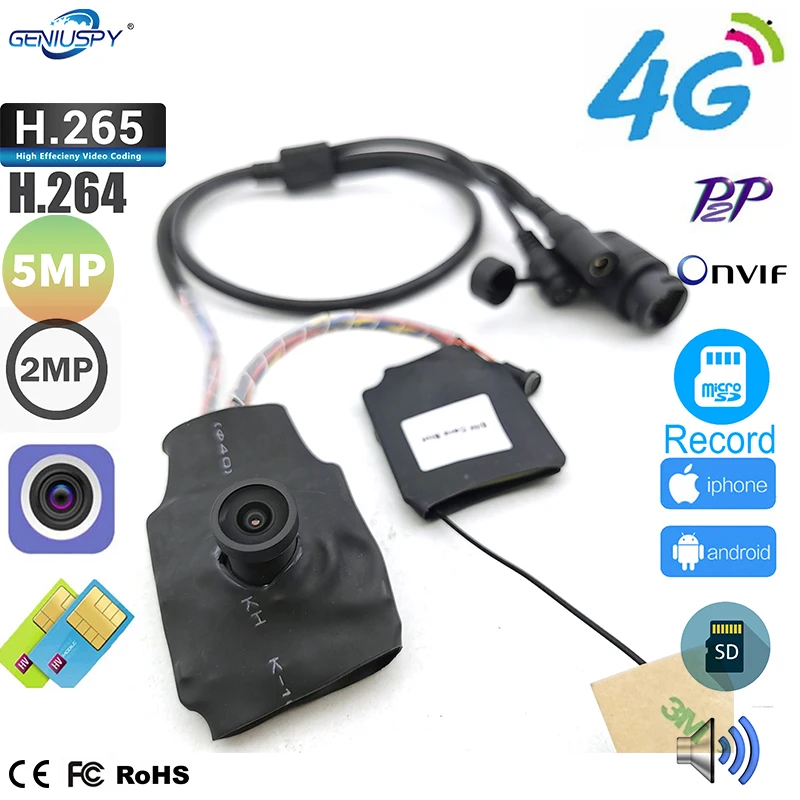 Camhipro gran angular 2MP 5MP 1920P Mini cámara Ip de seguridad 3G 4G con tarjeta SIM/módulo de ranura para tarjeta SD DIY 4G cámara Audio P2P en Vif