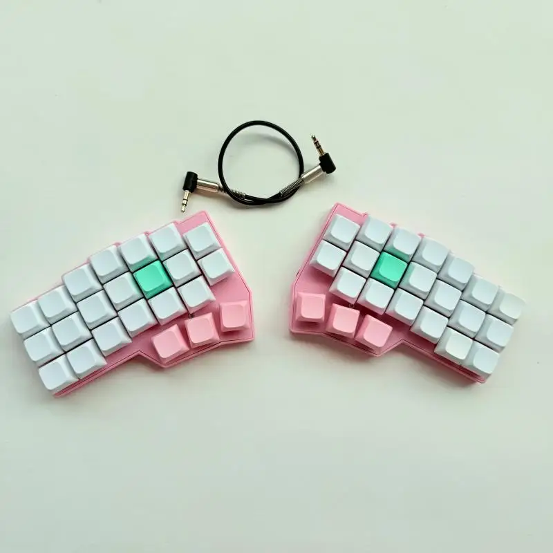 Teclado dividido rosa Corne V4.1 con cable, modo único, intercambiable en caliente, teclados ergonómicos personalizados, juego, teclado mecánico dividido para oficina - imagen 4