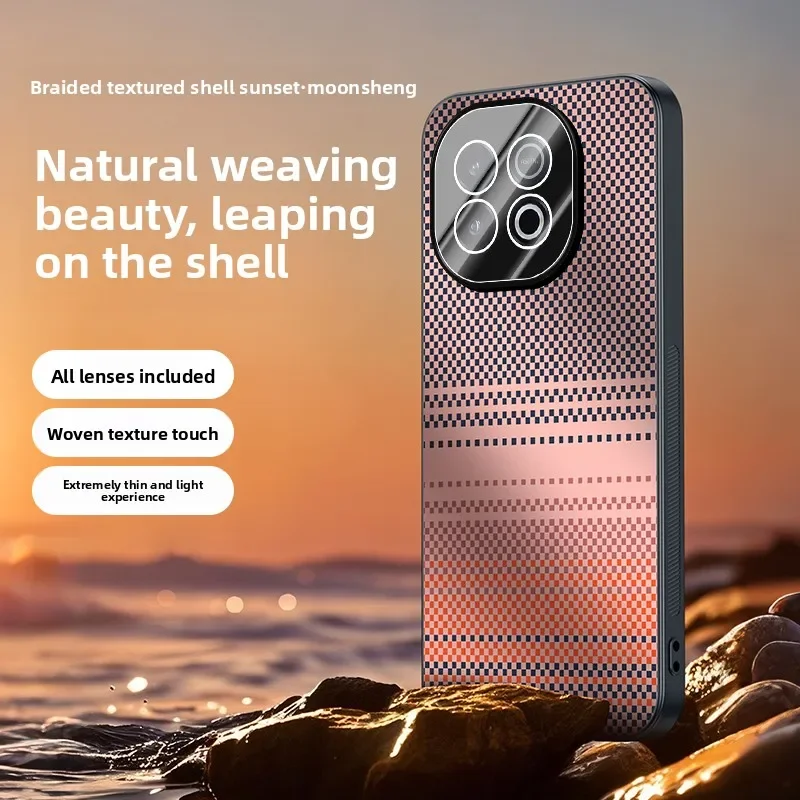 Funda a rayas Kevlar para VIVO IQOO Z10 Z9 Turbo Plus IQOO13, funda trasera de PC de lujo para lente IQOO Z10 Turbo Pro, protección completa