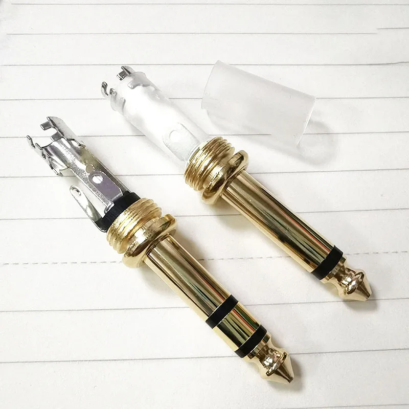 Conector macho de 6,35mm, conector estéreo Mono de 3 polos, chapado en oro, enchufe de 6,5mm y 1/4 pulgadas, amplificador de Audio, Cable de micrófono A7 - imagen 3