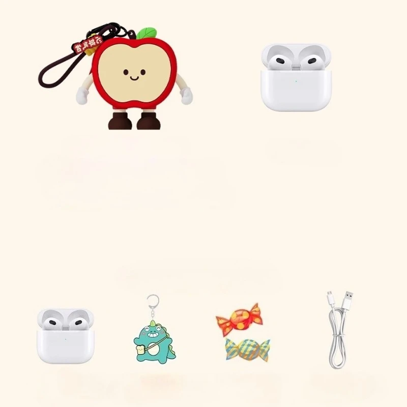 Funda para auriculares con colgante de cadena de fruta 3D para Airpods 1, 2, 3, 4, funda INS para Airpod Pro Pro2nd, fundas protectoras para AirPods4 ﻿ - imagen 2