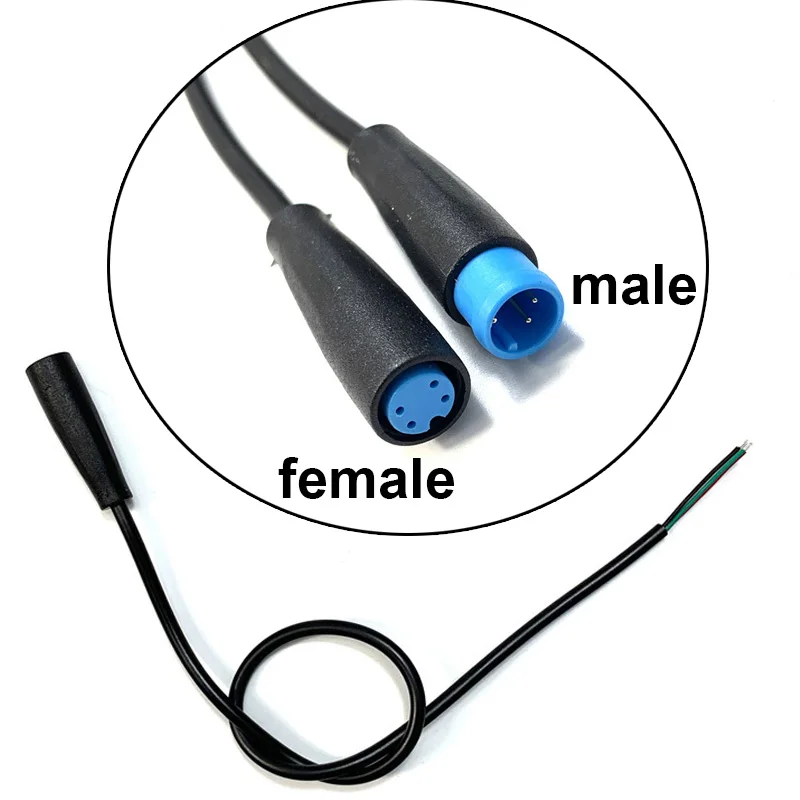 Conector de clavija de junta a tope para bicicleta eléctrica, 2 3, 4, 5, 6 pines, línea de cableado, freno de patinete, Cable M8, Sensor de conexión de señal de 20CM - imagen 4