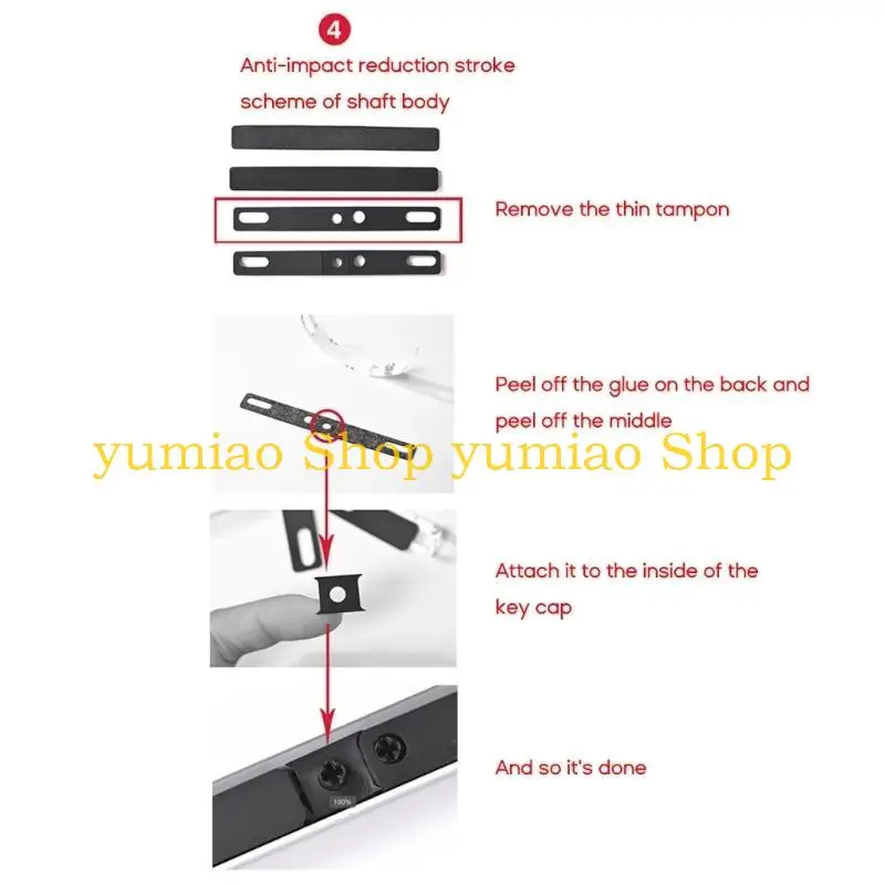 Espuma aislamiento acústico barra espaciadora 587B para teclado mecánico, almohadilla película para interruptor - imagen 3