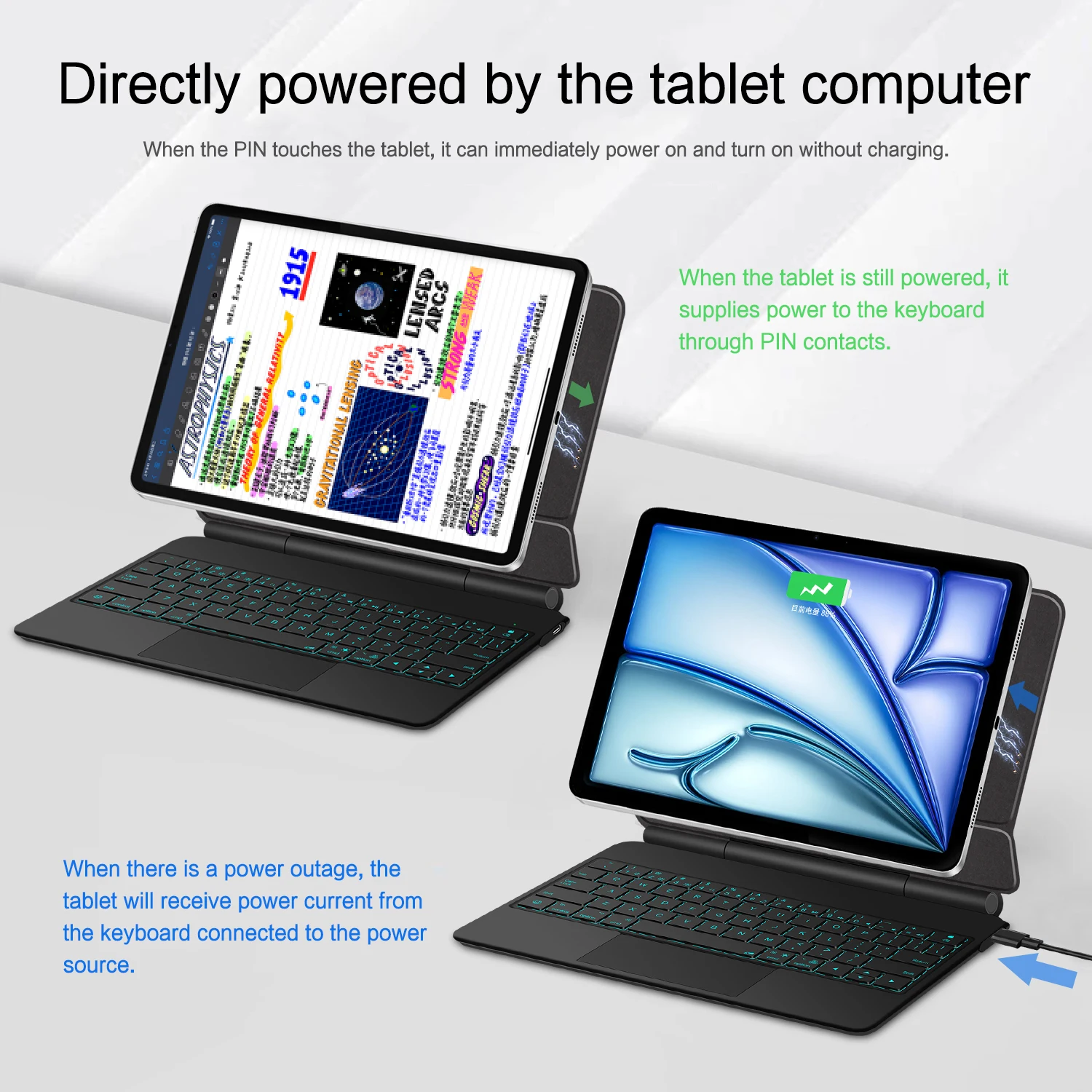 Teclado Pogo Pin de acoplamiento magnético para iPad Air 11 M3 M2 iPad Pro 11 4th 3rd 2th 1st Gen funda inteligente para iPad Air 5 4 10,9 "funda - imagen 4