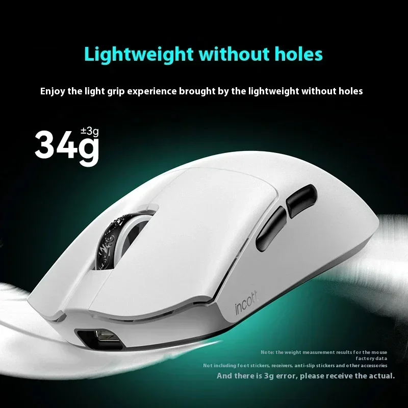 Incott 029 Pro Gamer Mouse tres modos 1K/8K Bluetooth PAW3395 junta ligera ergonomía ratón inalámbrico ESports regalo de moda - imagen 4