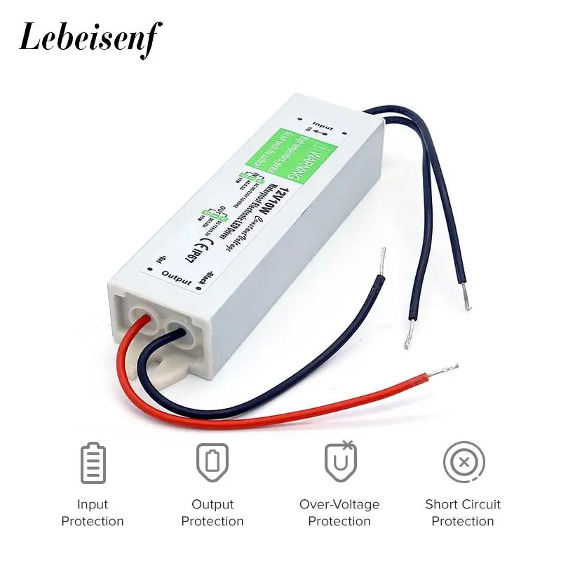 Transformador de iluminación 90-250V CA a CC 12V 10W 0.83A adaptador de controlador LED aluminio IP67 fuente de alimentación conmutada impermeable al aire libre - imagen 2