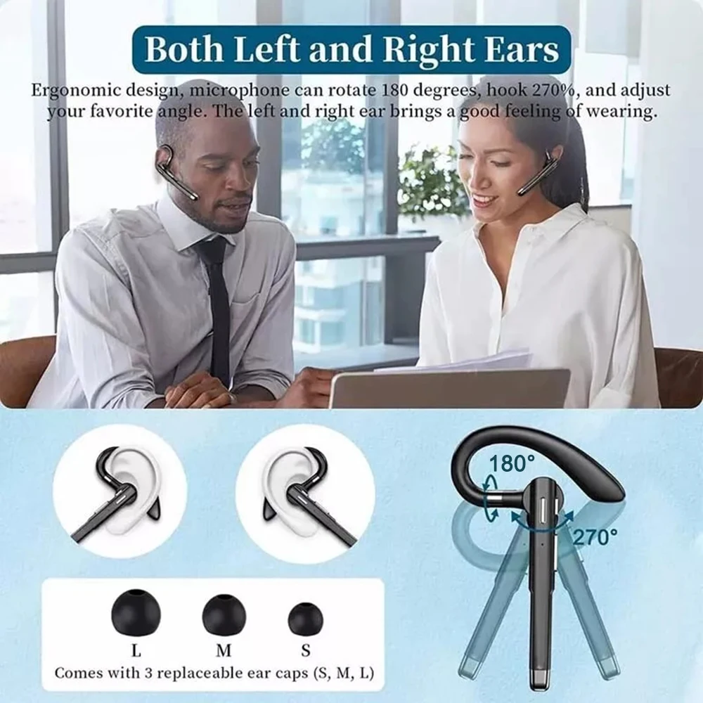 YYK520 auriculares inalámbricos Bluetooth con oreja colgante 5,3 micrófono manos libres llamada reducción de ruido conducción auriculares de negocios de un solo oído - imagen 5