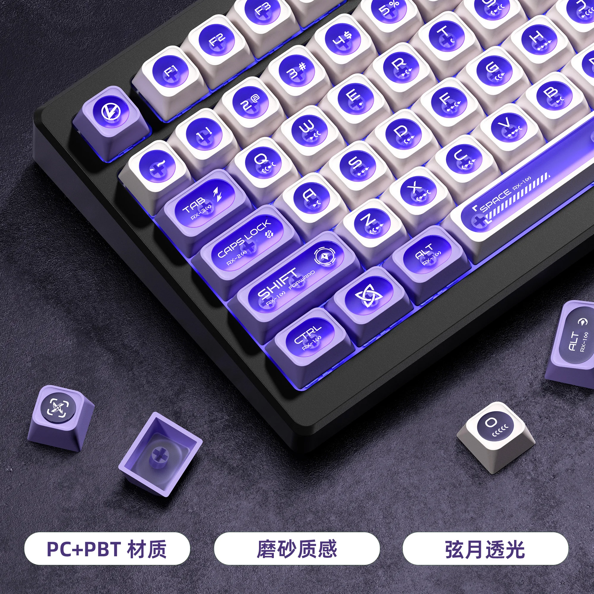 Juego de teclas con tema mate Opalopal MAX, teclas PBT PC Cherry Profile personalizadas originales hechas a mano para accesorios de teclado mecánico - imagen 2