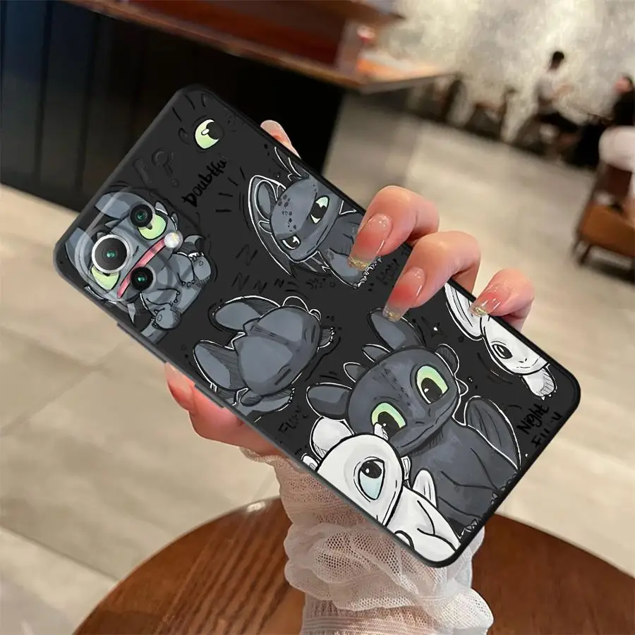 Funda de teléfono suave negra con bonito dragón de dibujos animados para Xiaomi Mi 13 14 15 Pro 12X 10T 11T 12T Pro 11 12 13 Lite - imagen 4