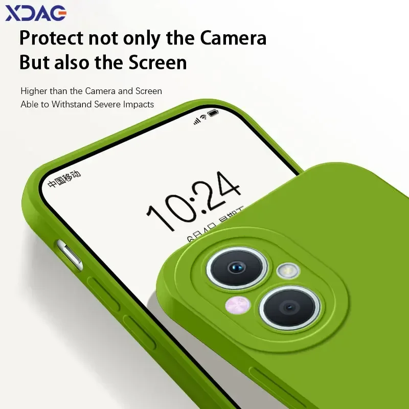 Funda de teléfono líquida cuadrada con ojos de ángel para OPPO F21, F21S Pro 5G, Funda de silicona suave para móvil F21Pro, bolsas a prueba de golpes para niñas - imagen 4