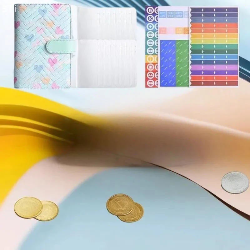 Carpeta económica de cuero PU A6, cuaderno de 6 anillas, diseño elegante, cubierta de carpeta de cuaderno Personal, se puede utilizar para almacenamiento de presupuesto en efectivo - imagen 4