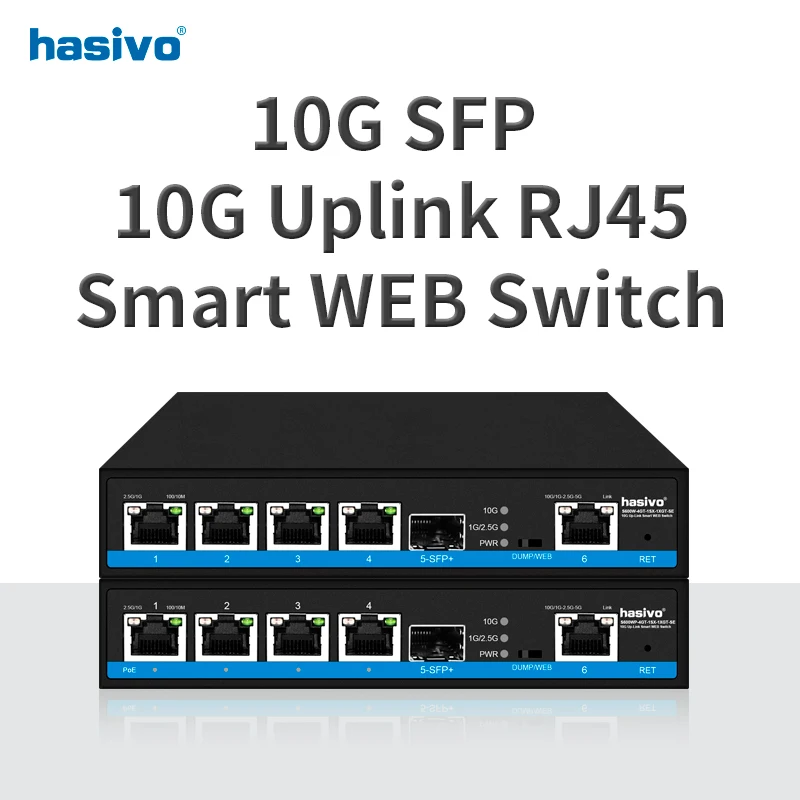 Conmutador PoE Gestionable 4 Puertos 2.5G + 10G SFP+ Uplink
